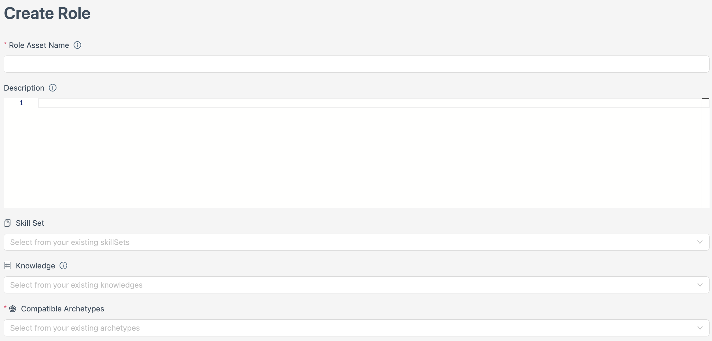 Screenshot of Roles configuration screen in Promethist Studio