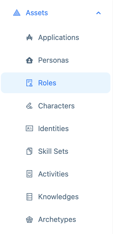 Screenshot of the Roles menu